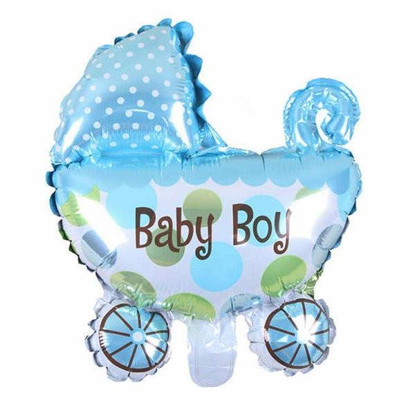 

Фольгированный шар мини фигура коляска Baby Boy голубой