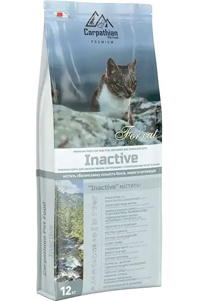 

Сухой корм Carpathian Pet Food - Inactive для малоактивных кошек всех пород, 1.5 кг