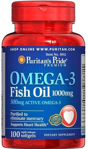 

Puritans Pride Omega-3 Fish Oil 1000 mg, 100softgels