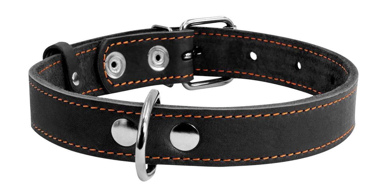 

CoLLaR Ошейник кожаный одинарный для собак 38-50 см / 25 мм Черный