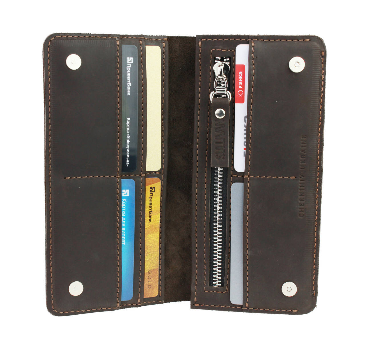 

Кошелек мужской кожаный большой SULLIVAN kmk16(10) коричневый