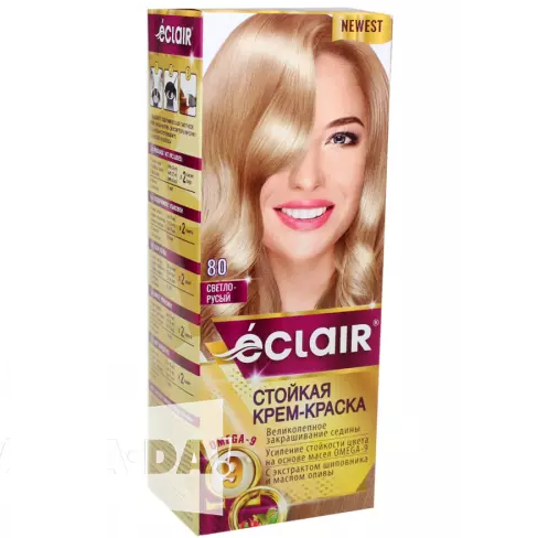 

Краска для волос Éclair с маслом "OMEGA 9" 80 Светло-русые