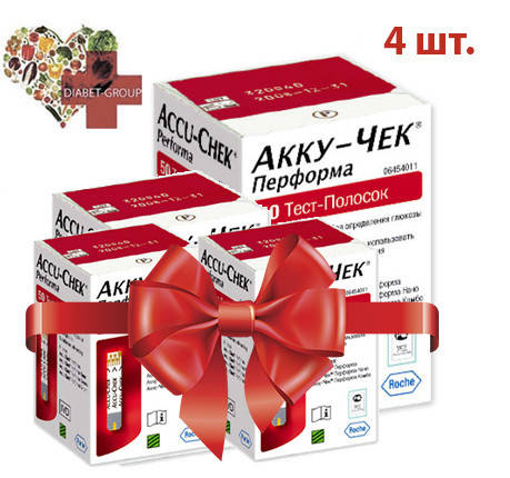 

Тест-полоски Акку-Чек Перформа (Accu-Chek Performa) 100 шт. 4 упаковки