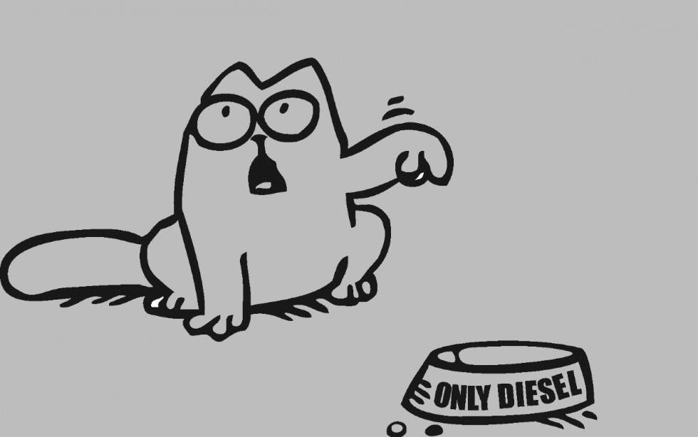 

Виниловая наклейка на авто - Only Diesel 13х20 см, Белый