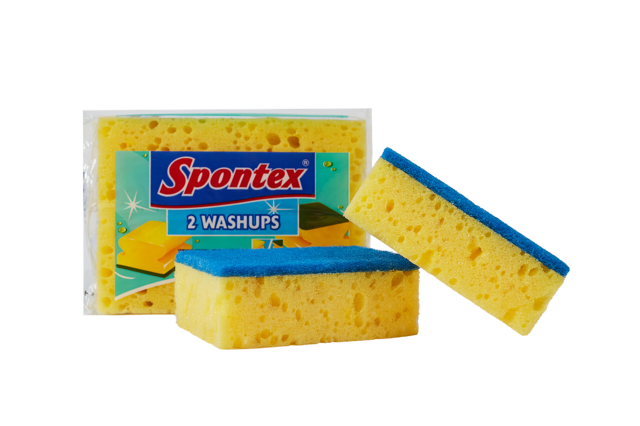 

Мочалка для посуды SPONTEX Пена 2 шт, Желтый