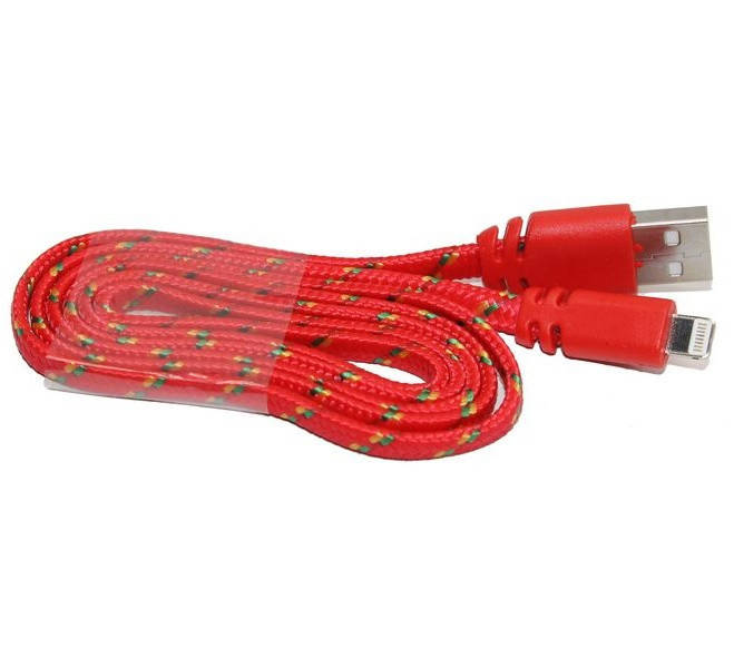 

Кабель Lightning для Зарядки iPhone 5/5S/6/6 iPad USB в Тканевой Оплётке Шнур 1м. Разные цвета