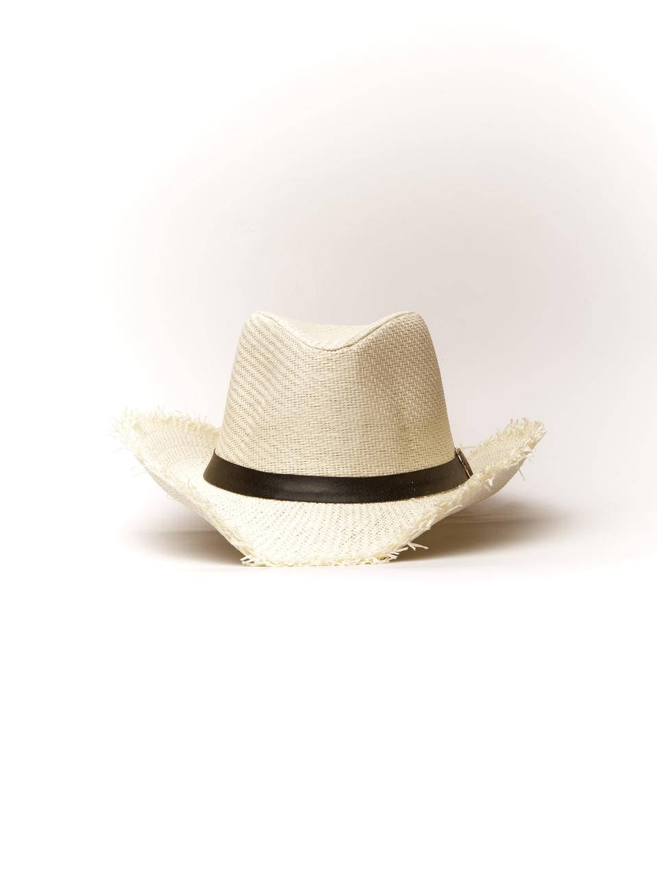 

Летняя шляпа с черным ободком белый