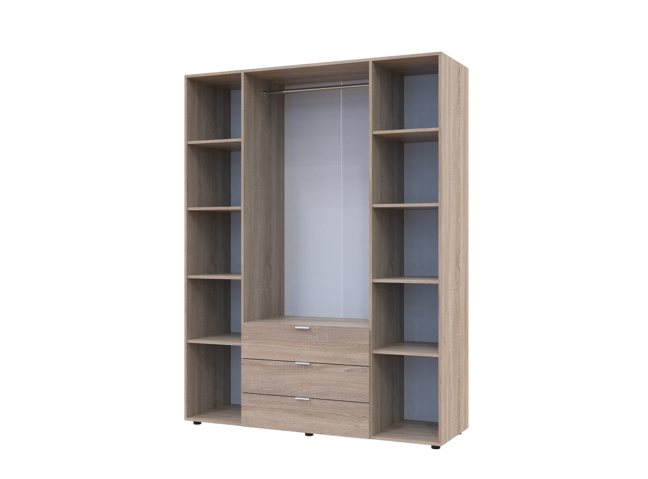 Розпашна Шафа для одягу Doros Гелар Дуб Cонома 4 ДСП 155х49,5х203,4 (80397560) 2