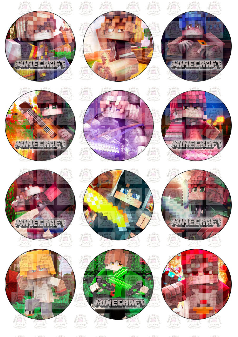 

Вафельная картинка на капкейки майнкрафт 6 см