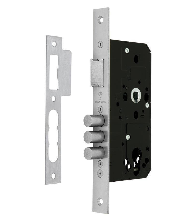 

Замок врезной MUL-T-LOCK 1-WAY DIN 390 SS UNIV BS50мм 90мм SP (Израиль)