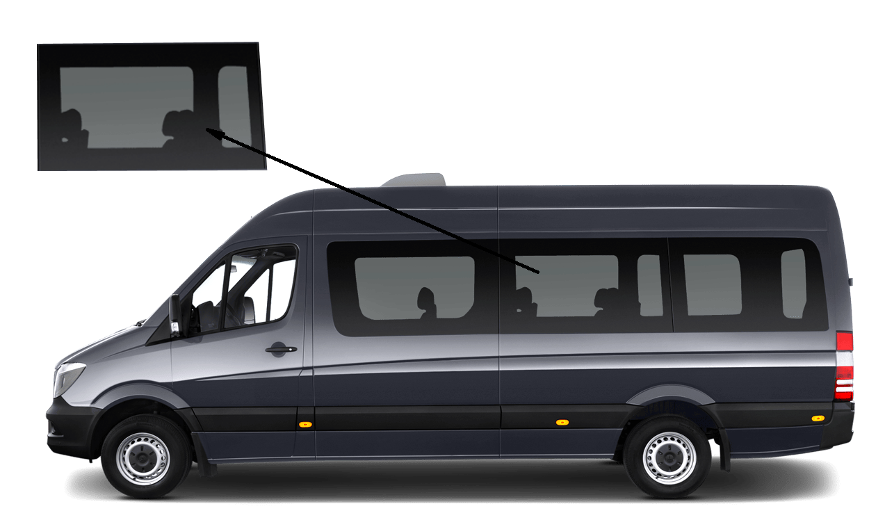

Боковое стекло длинная база среднее левое Mercedes Sprinter 2006-2018