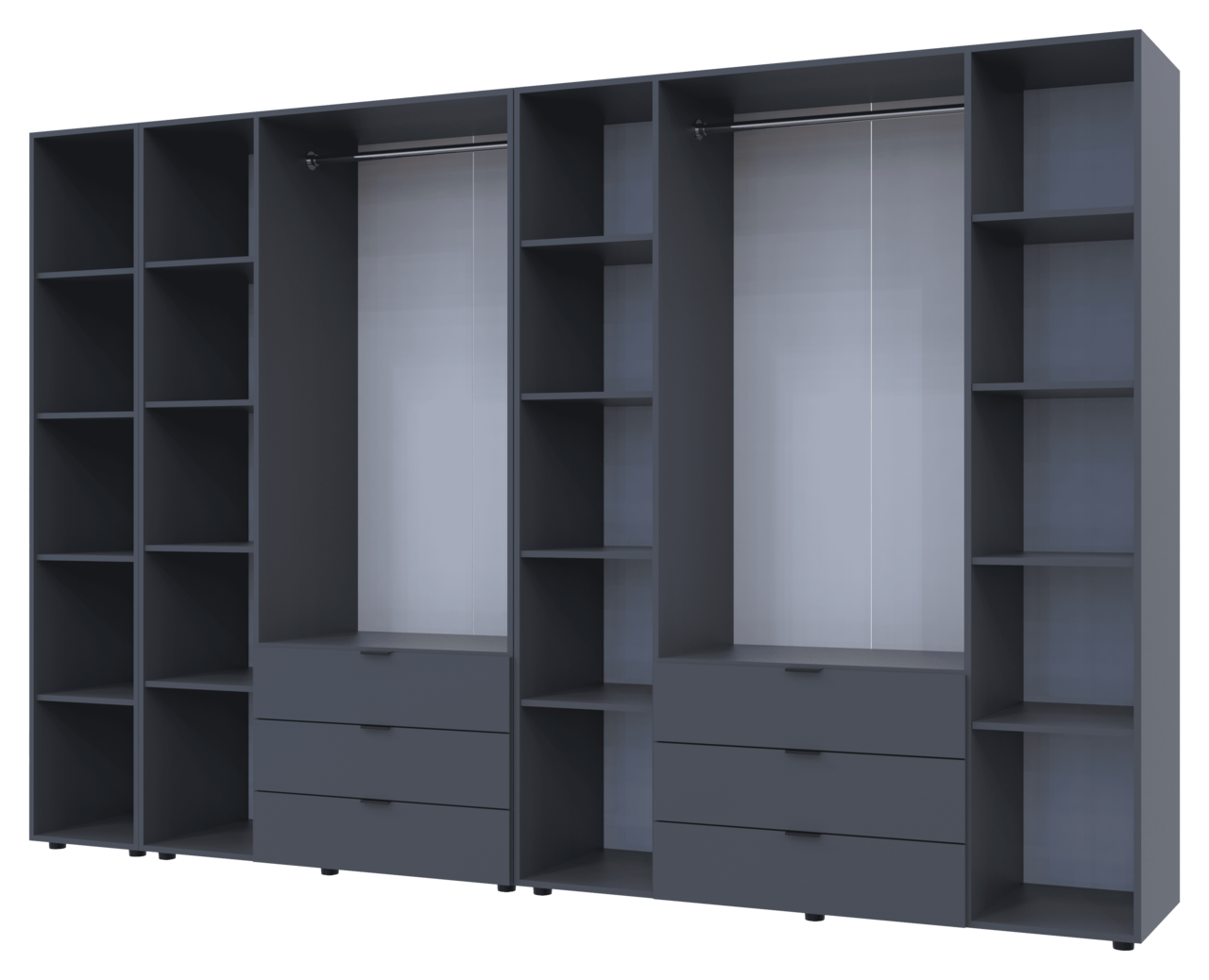 Комплект Doros Гелар з Етажеркою Графіт 3+4 ДСП 309.4х49.5х203.4 (42005062) 4