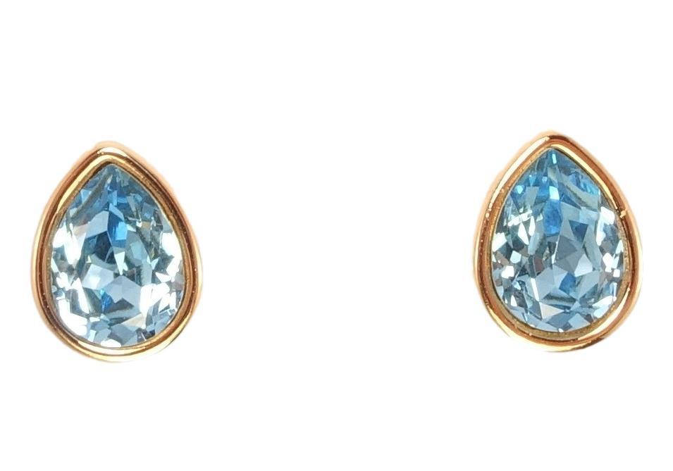 

Серьги Xuping Позолота 18K с кристаллами Swarovski гвоздики "Голубой Грушевидный Кристалл в Глухой Оправе"
