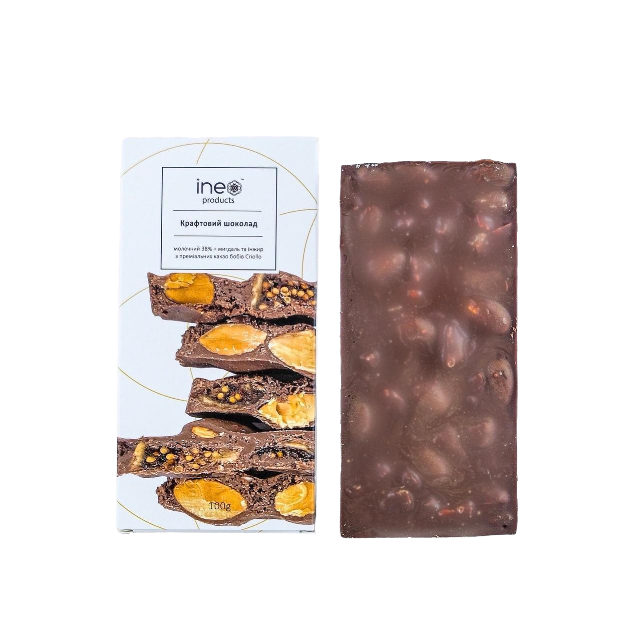

Крафтовый шоколад Ineo Products молочный с миндалем и инжиром 100 г