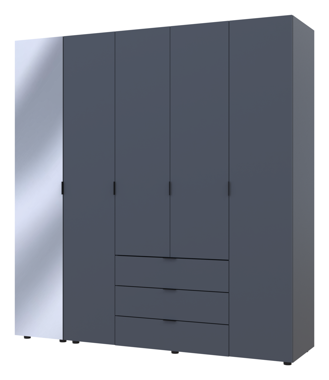 Шафа для одягу Doros Гелар Графіт 4ДСП/Дзеркало 194х49.5х203.4 (42002161) 5