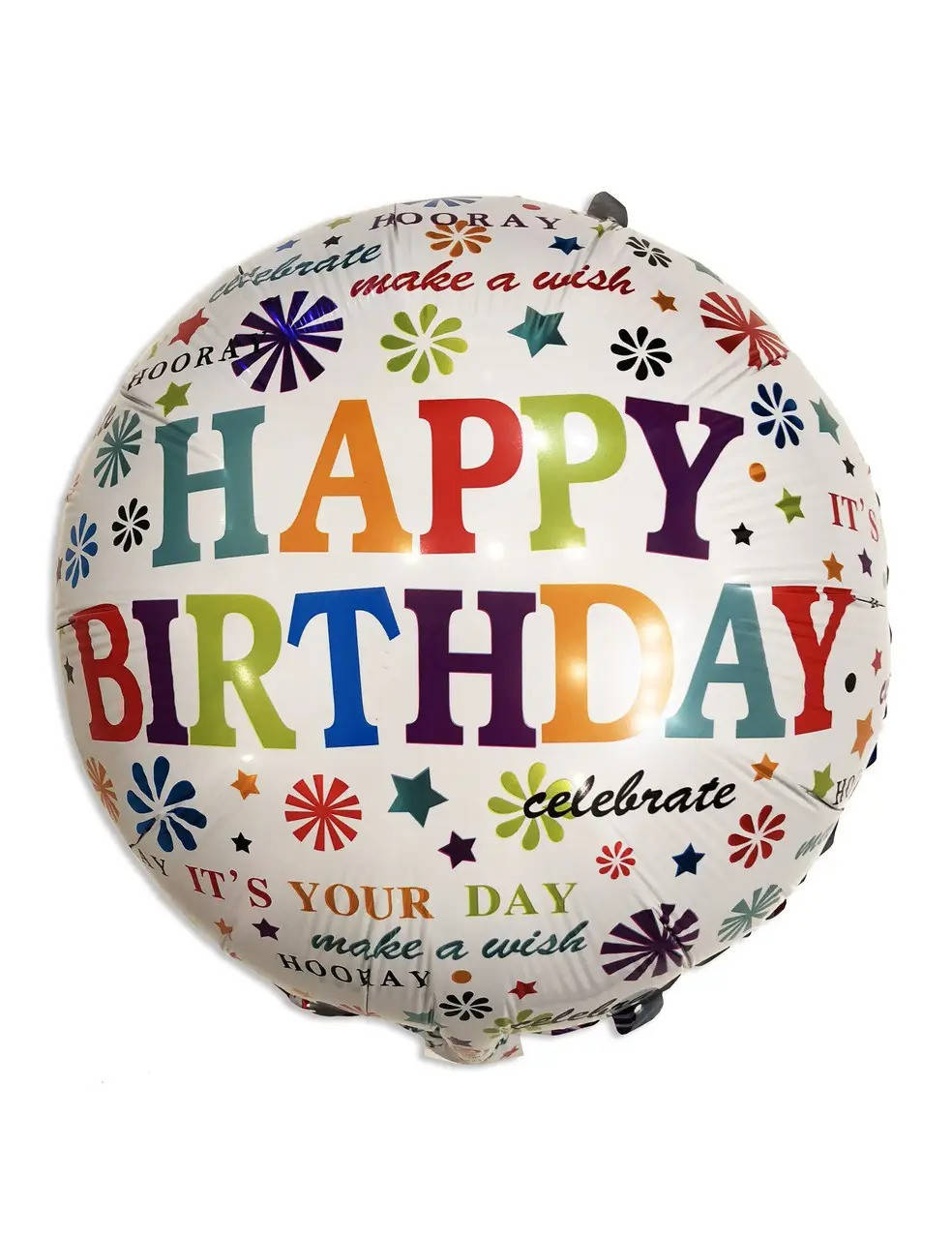 

Фольгированный круглый шар с цветами Happy Birthday 18" 45 см, Разные цвета