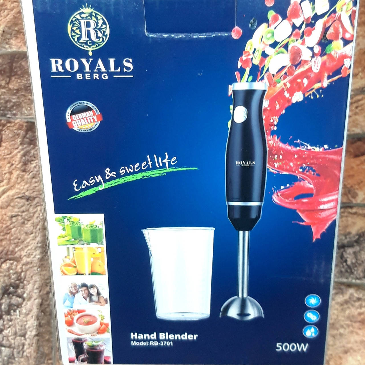 

Блендер ручной погружной Royals Berg + ЧАША, мощность - 500W черный (Настоящие фото)