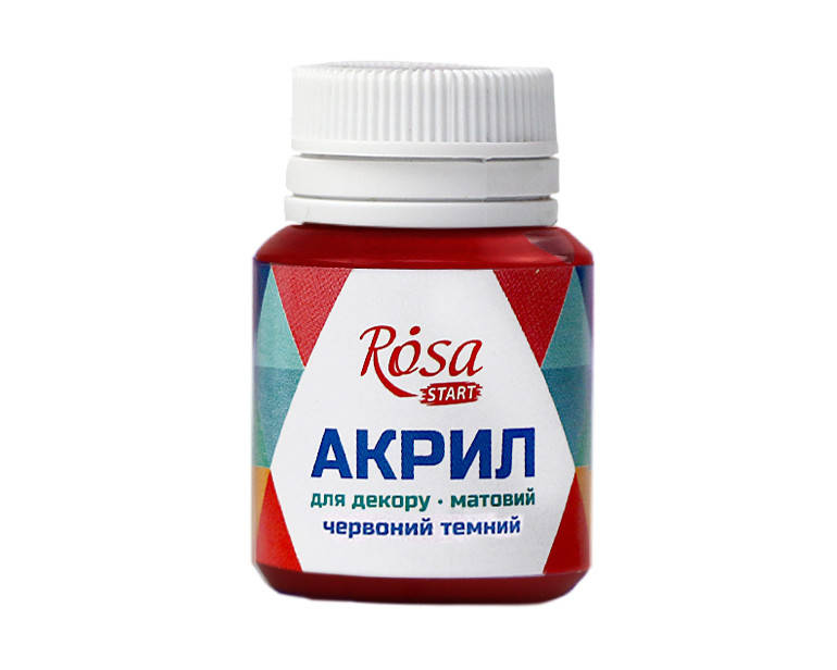 

Краска акриловая для декора Rosa 20 мл красный темный матовый (4823098513124)