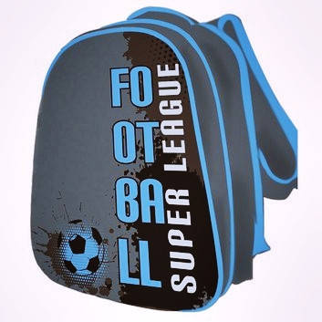 

Рюкзак школьный каркасный для мальчика Kidis Football 39х30х18 см арт.13754, Серый
