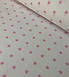 Бавовняна тканина польська шліфувальна рожеві зірки на білому No505, фото 2