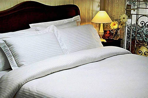 Постільна білизна Tivolyo Home Jacquard Stripe полуторний білий, фото 1