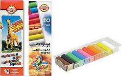 Koh-i-Noor Пластилін 10 кольорів 200 грам м'який Чехія 131504 маса для ліплення