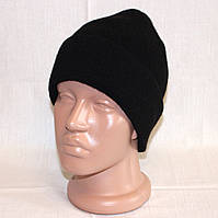 Черная зимняя детская шапка, полушерсть на 7-8 лет размер 54-56