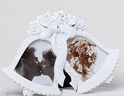 Оригінальна фоторамка з металу "Два дзвіночка" 12х17 см