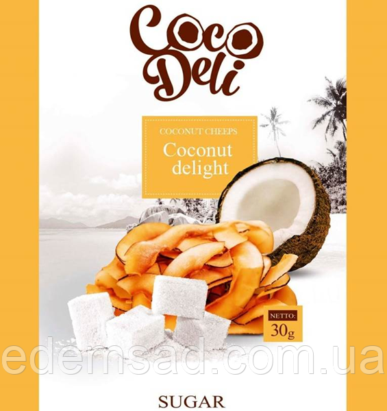 Чипси кокосові солодкі "Coco Deli", 30 г