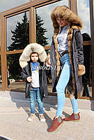 Стильные парки family look , мама+сын