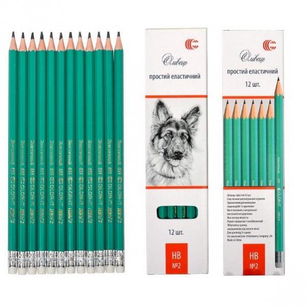 Олівець простий з гумкою 655