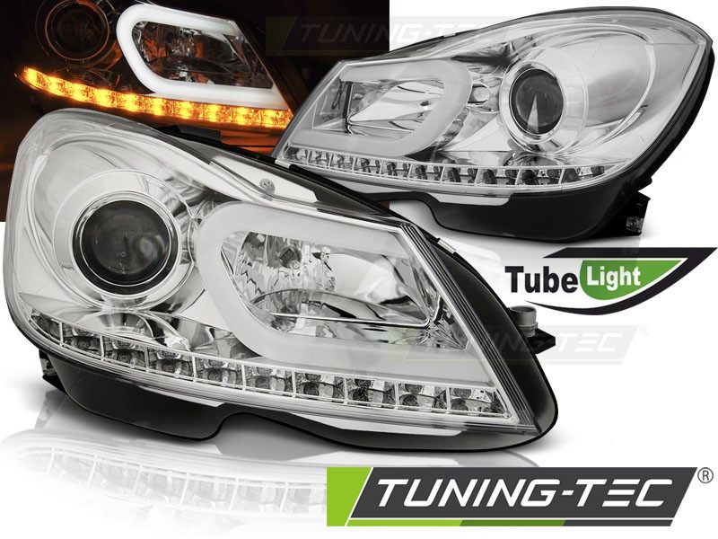 Фари передні MERCEDES W204 хромовані Tube Light