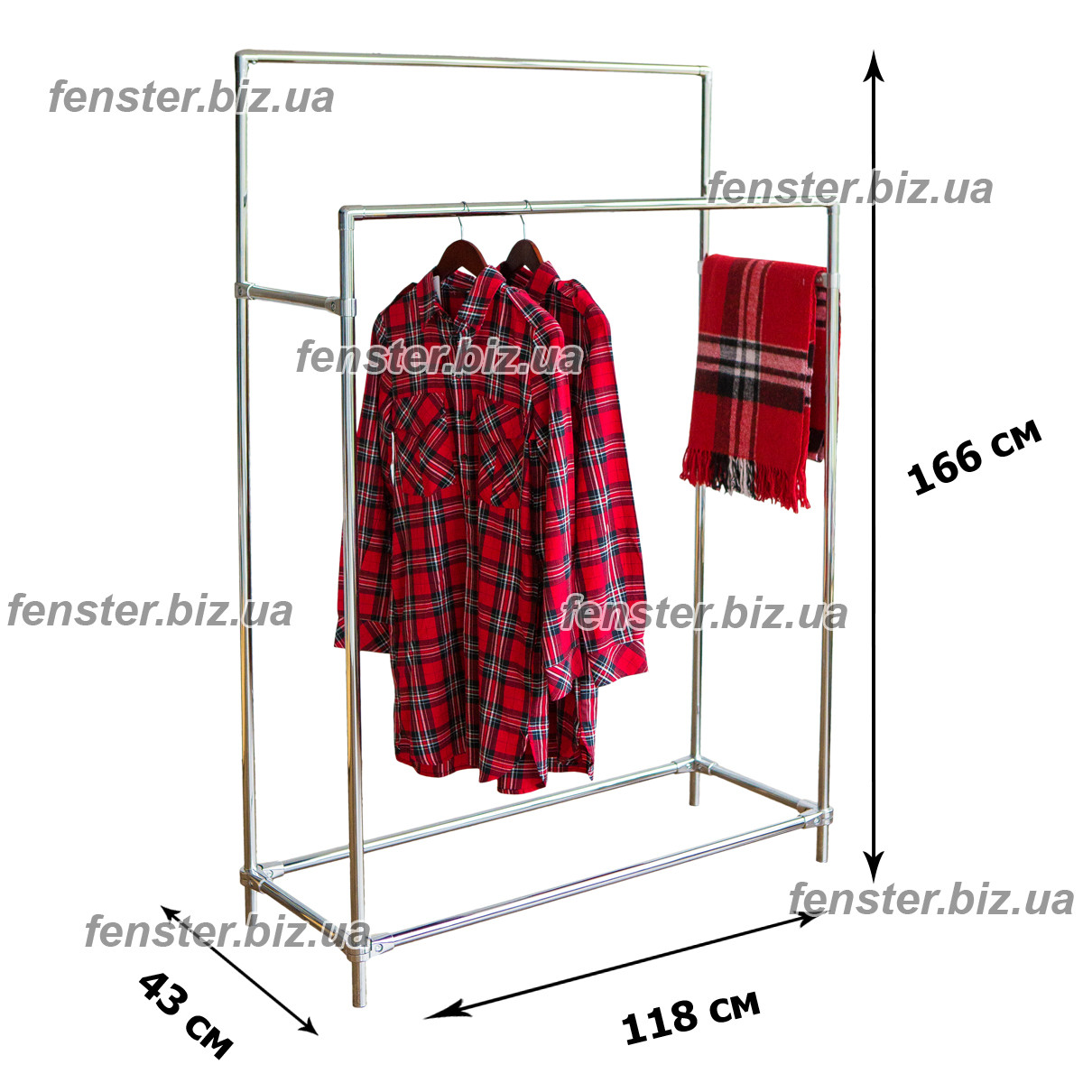 Вешалка напольная стойка для одежды из металла "БЮС 5" - фото 5 - id-p581206682