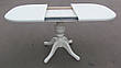 Стіл прямокутний обідній розкладний на одній ніжці Тріумф Мікс меблі, колір ваніль, фото 4