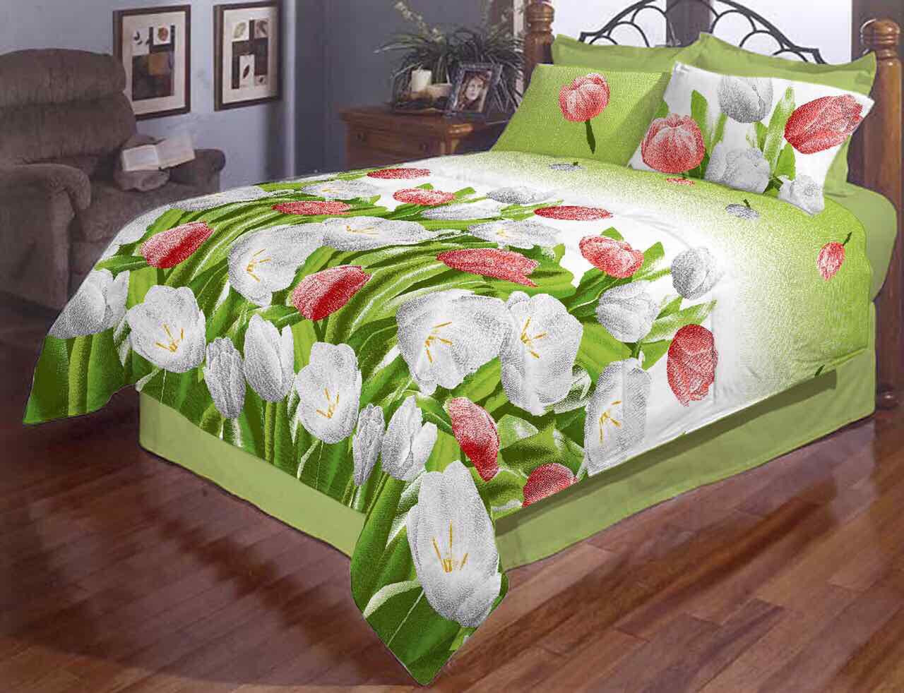 Семейное постельное белье Тюльпаны Gold