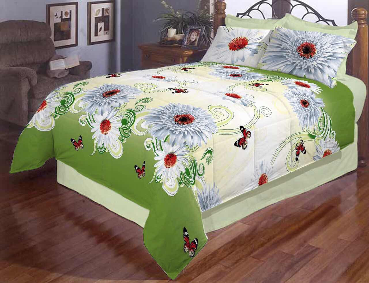 Білизна постільна Євро розміру Білі хризантеми Gold