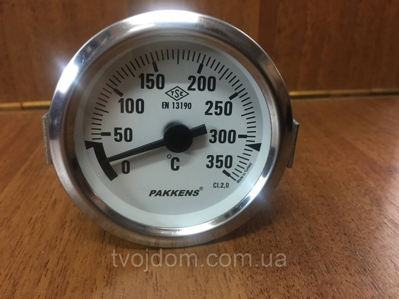 Термометр капілярний PAKKENS Ø 60 мм, від 0 до 350 °C, довжина капіляра 2 м. Туреччина