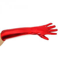 Атласні рукавички довгі червоні