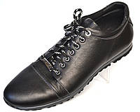 Акція Шкіряні кросівки кеди чорні комфортне повсякденне взуття на низькій підошві Turtlier