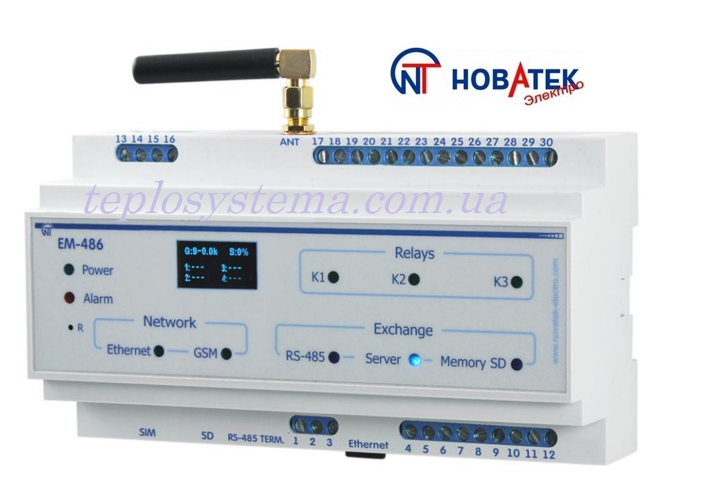 Контролер інтерфейсу MODBUS RS — 485 за мобільним зв'язком ЕМ — 486 (Новатек-Електро)