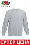 Чоловічий світшот сірий светр класичний Classic set-in sweat Fruit of the Loom,3XL, фото 4