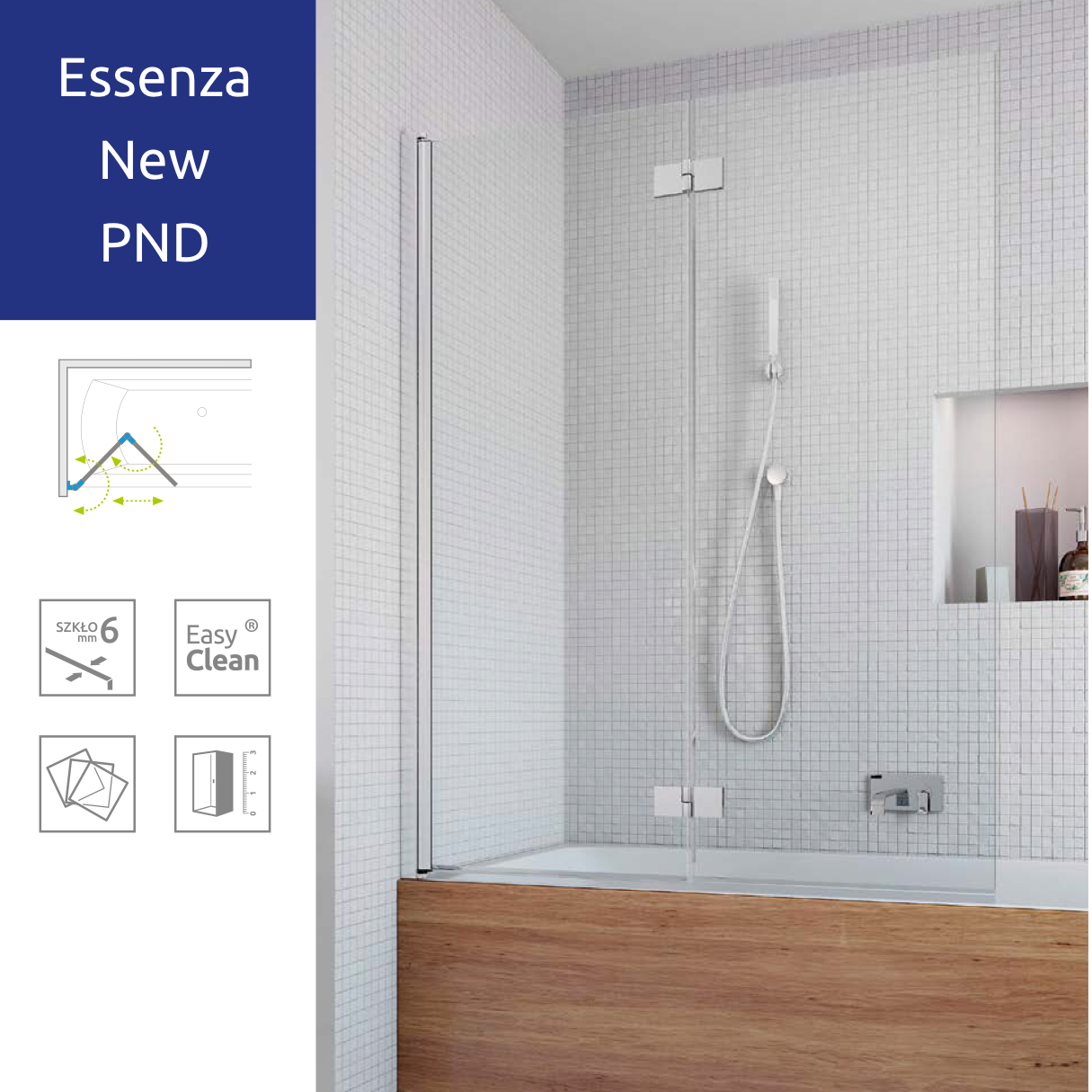 Шторка для ванни Radaway Essenza New PND 152 см