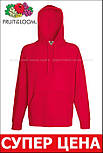 Худі чоловіча червона кофта з капюшоном легка Lightweight hooded sweat Fruit of the Loom,2XL, фото 6
