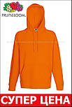 Худі чоловіча оранжева кофта з капюшоном легка Lightweight hooded sweat Fruit of the Loom,2XL, фото 6