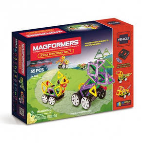 Магнітні конструктори Magformers Зоо гонки 55 елементів, фото 2