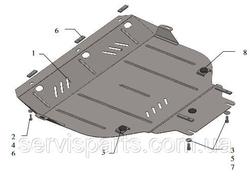 Защита двигателя Volvo C30 2006-2012 (Вольво С30) - фото 3 - id-p564716258