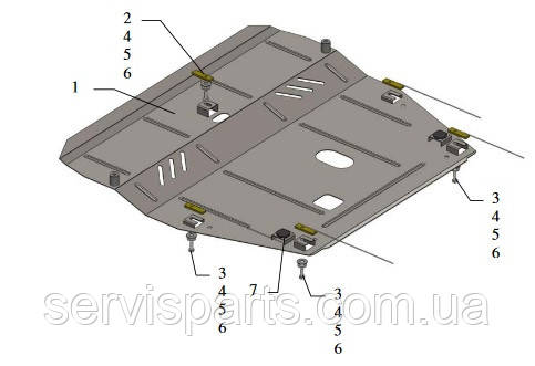 Защита двигателя Volvo S80 II 2006-2016 (Вольво С80) - фото 2 - id-p564723044