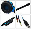Навушники ігрові Kotion Each G2000 з мікрофоном та підсвіткою, блакитні, фото 2