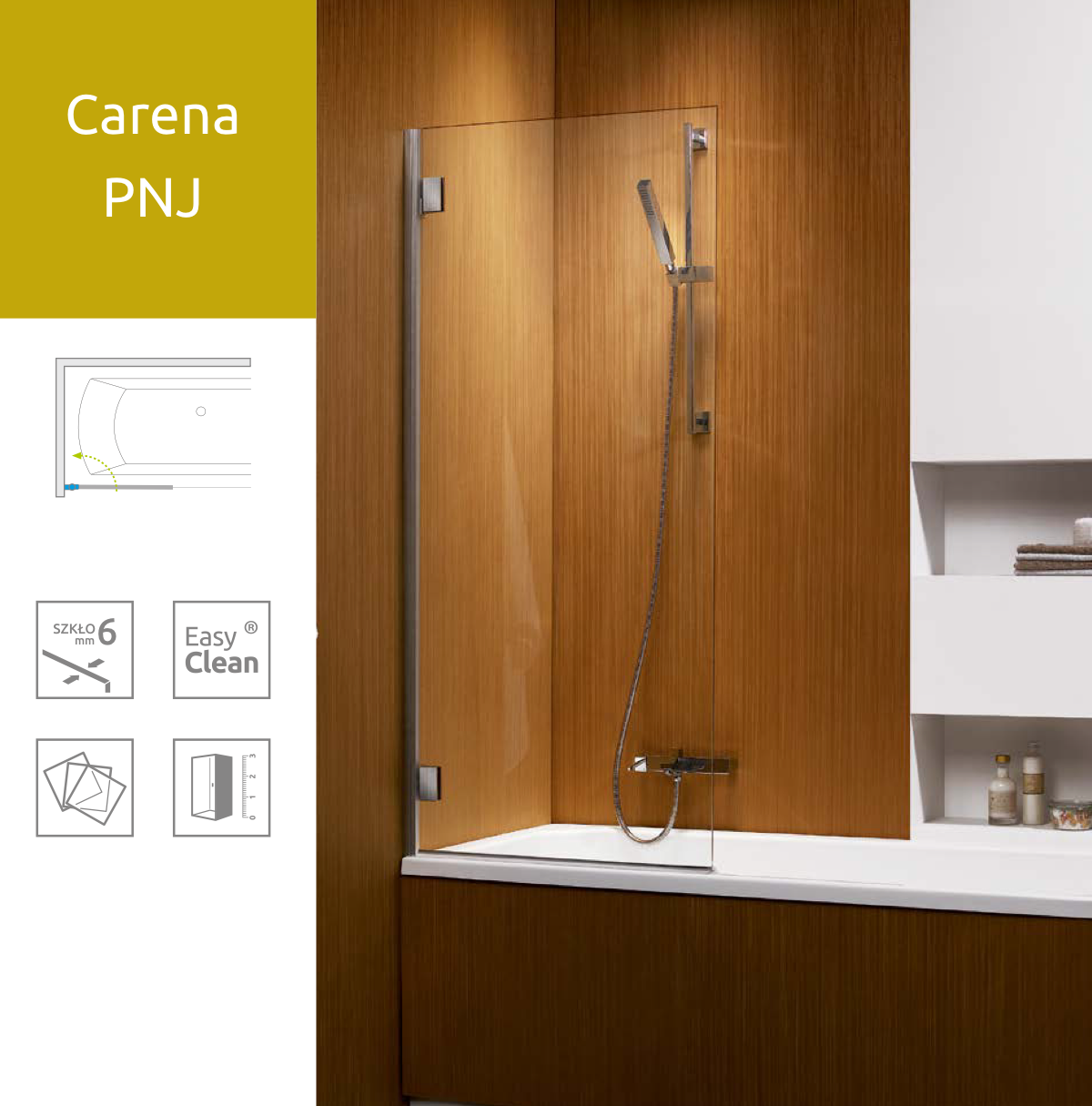 Шторка для ванни Radaway Carena PNJ 150х67 см профіль хром