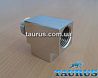 Квадратный тройник PREMIUM CUBE chrome 1/2" c уплотнительным кольцом для полотенцесушителей, Италия